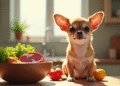 Chihuahua sain avec légumes frais et viande maigre