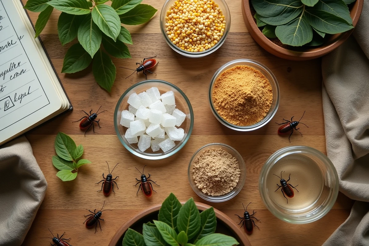 Vue aérienne des ingrédients nutritifs utilisés pour l'alimentation des grillons en élevage en 2026